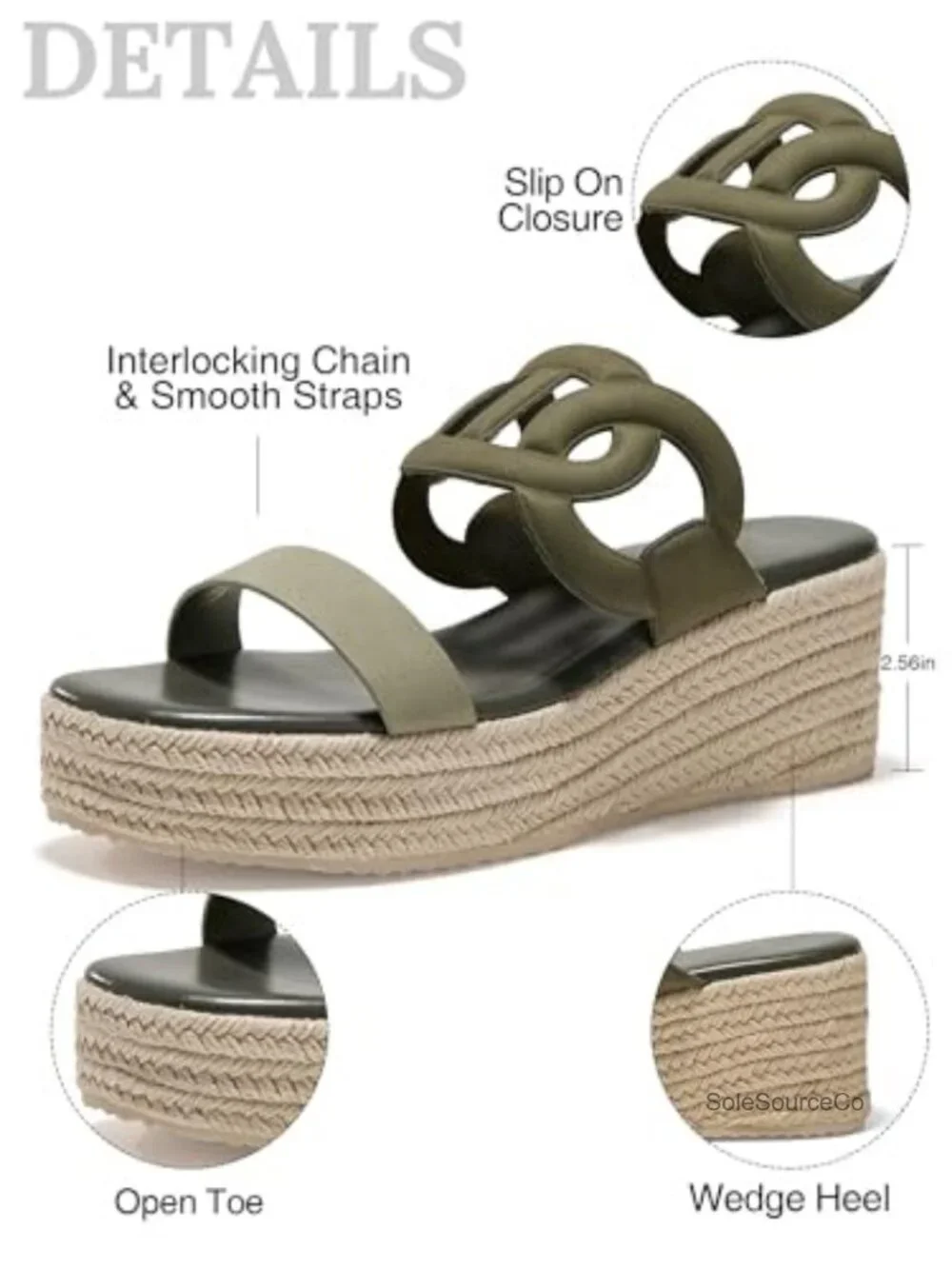 Boho Slip On Espadrille Wedge Sandals Womens Faux Suede Platform Memory Foam